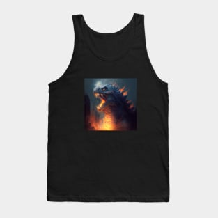 Bright Godzilla illustration Tank Top